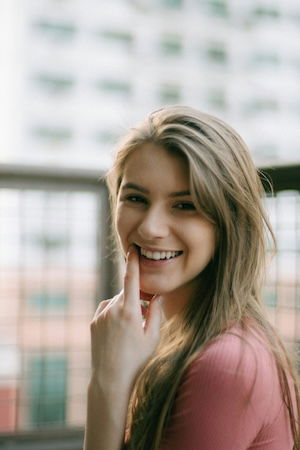 woman smiling